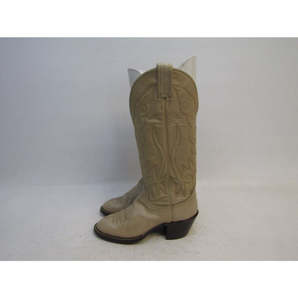 Hondo Womens Size 4.5 B Beige Leather Cowboy Western Boots
